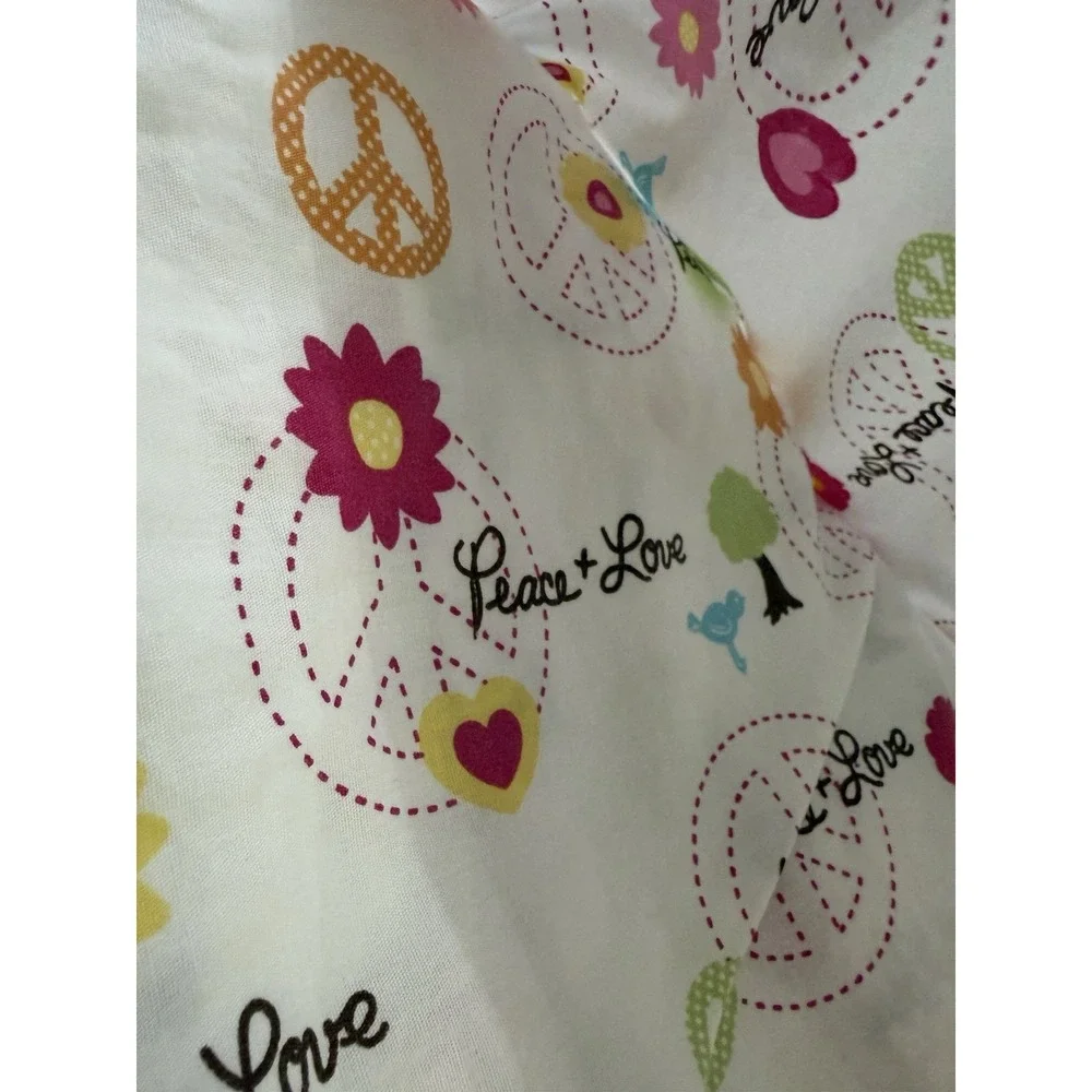 VTG  Circo Peace & Love Twin Flat Sheet | Retro Hippie Floral Heart Birds 2013